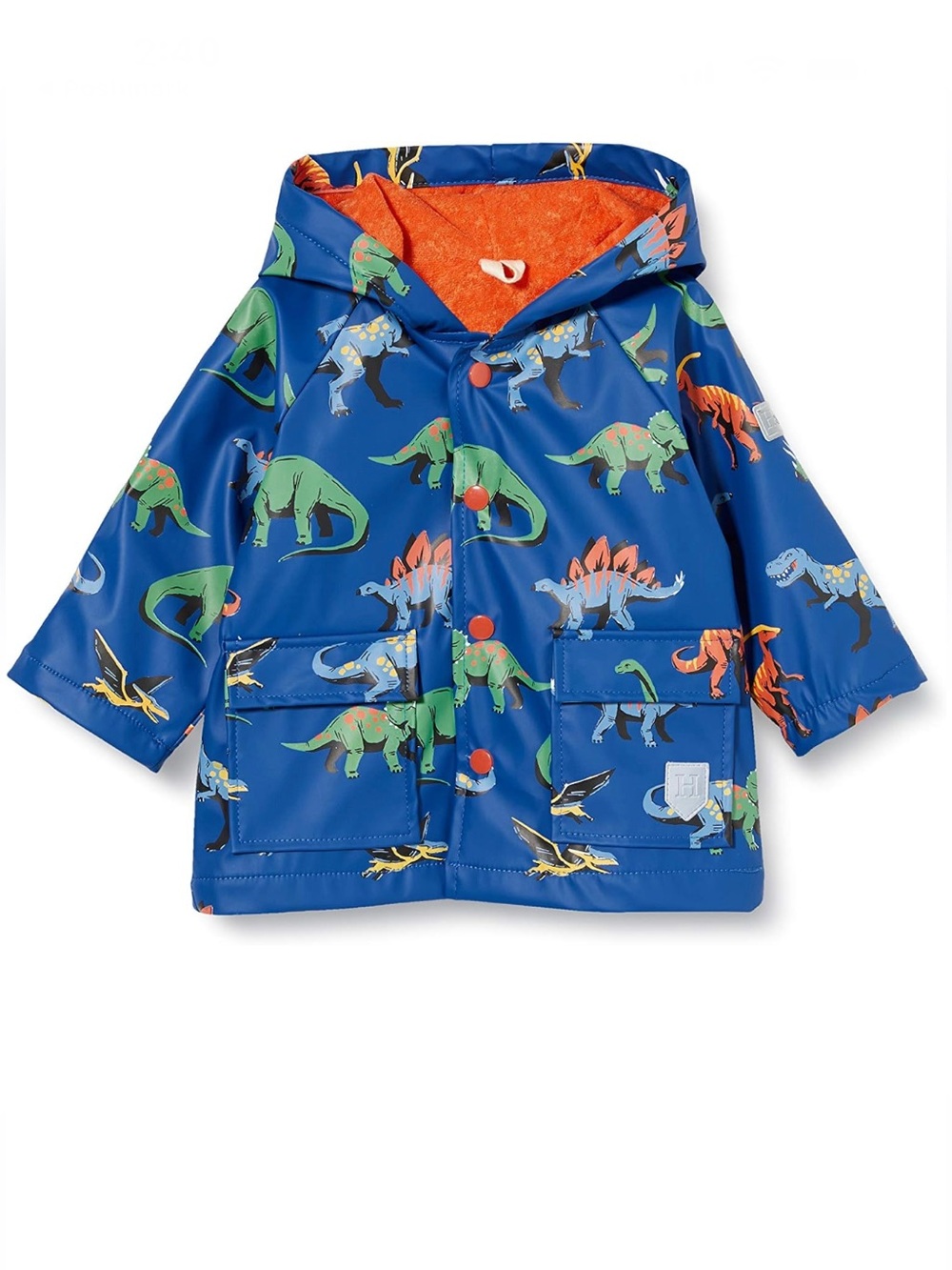 Hatley Friendly Blue Multi Dinosaurs Baby Toddler Rain Jacket size 18-24 months